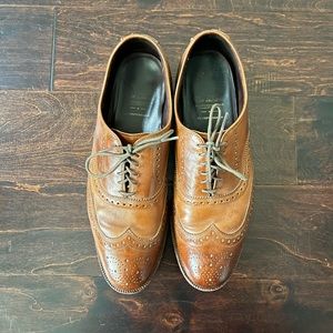 Allen Edmonds Mens Brown Leather Wingtip Oxfords